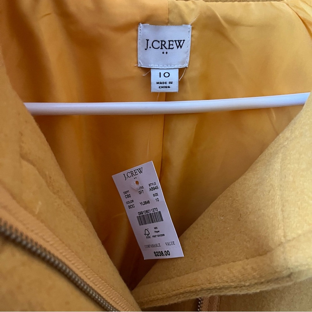 NWT J. Crew Golden Yellow City Coat - Picture 3 of 4